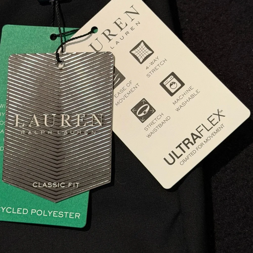 Lauren Ralph Lauren Men's Classic-Fit Solid Flat-Font BLACK 38x32 Pants NWT‎
